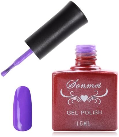 Janmei 15ml Soak off Nail Art Polish Fluorescent Neon Luminous Varnish Glow Gel Purple