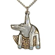 Anubis Egyptian Jackal God Pendant Necklace