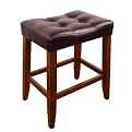 2-pc.Tufted Seat Saddle Stools - Cherry (24"H)