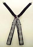 Black Plaid Adjustable Suspenders / Braces Tartan