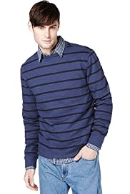 Crew Neck Striped Sweat Top