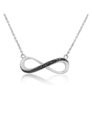 Sterling Silver Black Diamond Accent 18 inch Infinity Necklace