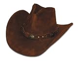 Minnetonka Silverton Dude Leather Hat in Brown