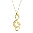 10k Yellow Gold Diamond Music Note Pendant (1/10 cttw, I-J Color, I2-I3 Clarity), 18"