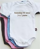 Someday I'll wear (the) pants long sleeve baby bodysuit / onesie - pink