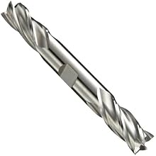 Niagara Cutter DC402 High-Speed Steel End Mill, General Purpose, Regular Length, Uncoated (Bright), 4 Flutes, Double Square End