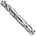Niagara Cutter DC402 High-Speed Steel End Mill, General Purpose, Regular Length, Uncoated (Bright), 4 Flutes, Double Square End