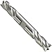 Niagara Cutter DC402 High-Speed Steel End Mill, General Purpose, Regular Length, Uncoated (Bright), 4 Flutes, Double Square End
