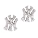 New York Logo Jewelry Sterling Silver C.Z. Stud Earrings