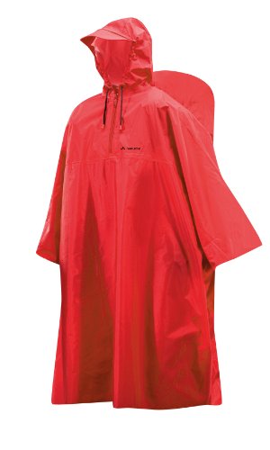Vaude / 02042 Poncho de pluie avec espace sac à dos Rouge S/M
