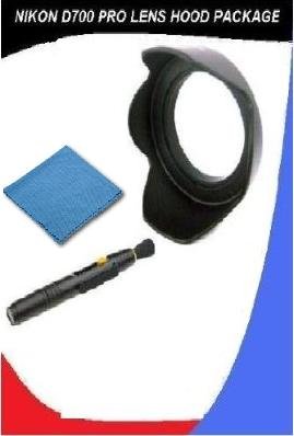 Pro Digital Lens Hood (Flower Design) (58mm) + DIGI Microfiber Cleaning Cloth + Vivitar Lens Cleaning Pen For Nikon D700.