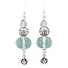 Faceted Blue Quartz Gemstone Bead Dangle Earrings with Sterling Silver Lotus Flower Blossom Accents, #7471