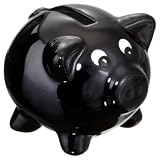 Present Time Wanted Ceramic Pig Money Bank, XX-Small, Assorted Colors