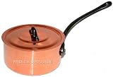 Authentic French COPPER SAUCEPAN Pan Pot (casserole) + matching COPPER LID ! - 16 cm = 6 3/8