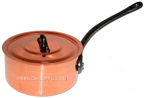 Authentic French COPPER SAUCEPAN (pan/pot/casserole) - 14 cm = 5 1/2