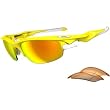 Oakley Fast Jacket Men's Polarized Sport Active Sunglasses w/ Free B&F Heart Sticker - Lemon Peel/Fire Iridium, Persimmon