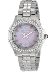 Bombshell Womens BS1074-ST./PINK Harmony Swarovski Crystal Stone Case Stainless Steel Bracelet Watch