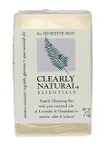 Clearly Natural Essentials Gentle Cleansing Bar, Sensitive Skin, 4 Ounce Bars, (3 Bars)