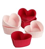 6 Heart Shaped Cupcake Cases