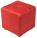  : Global Distinctions PC050111-RD Square Micro Suede Ottoman, Red