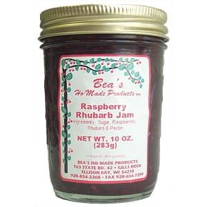 Beas Ho-Made Raspberry Rhubarb Jam 10oz - 4 Unit Pack by Beas Ho-Made