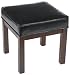 Global Distinctions Genuine Leather Four-Leg Bench, Black Global Distinctions Genuine Leather Four-Leg Bench, Black