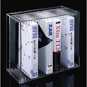 <b>VHS Rack - Video Tape Holder - Holds 8 Video Cassettes - (Clear)</b>