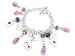 Ladies Poker Theme Dangling Bead Charm Toggle Bracelet