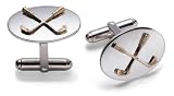 Sterling Silver Oval Cuff Links w/ Golf Clubs