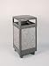 Howard Aspen 29 gallon Steel/Stone Panel Hinged Top Architectual Bronze with Glacier Gray Stone Panels Waste Receptacle R36HT-6000PL