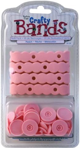 Crafty Bands Refill: 4 Crafty Bands/20 Crafty Snaps Settings-Peach (actual Color Is Pink)