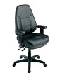 Professional Dual Function Ergonomic High Back Leather Chair with Padded Leather Height Adjustable Arms By Office Star