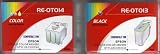 set of two compatible inkjet cartridges t013 black and t014 colour for use in epson stylus color 480/580/c20/c40
