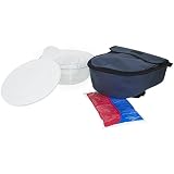 Pyrex Portables Serving Bowl Set with Insulated Carrier, Clear with Grey Carrier