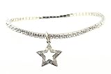 Anklet - A29 - Swarovski (tm) Crystal - Stretch ~ Clear with Star Charm