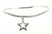 Anklet - A29 - Swarovski (tm) Crystal - Stretch ~ Clear with Star Charm