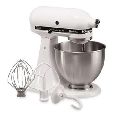 New Kitchenaid Classic Plus Ksm75wh 10-speed Stand Mixer All Metal USA -White Fast Shipping Ship ALL Country