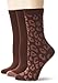 Nine West Women's Animal Print Solid Tipped Three-Pair Pack Crew Sock