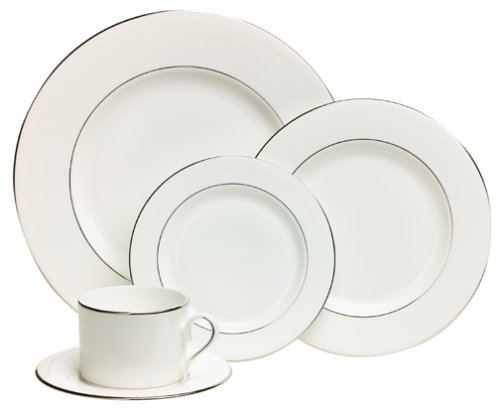 Lenox Tribeca Platinum-Banded Bone China 20-Piece Dinnerware Set, Service for 4