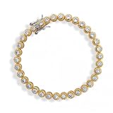 416DOyqe7wL. SL160  Bling Jewelry Designer Inspired Gold Vermeil Two Tone Bezel Set CZ Vintage Tennis Bracelet