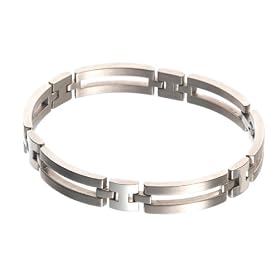 Men's Titanium Open Link Bracelet w/ Steel Clasp
