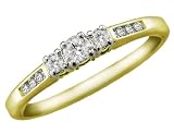 Diamond Engagement Anniversary Three Stone Ring 1/4 Carat (ctw) in 14K White Gold