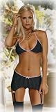 Dreamgirl Womens Candy Stripe Bra with Skirt and Thong