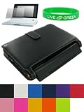 2n1 Combo - Executive Leather Case + Screen Protector for Acer Aspire One 8.9 Mini Laptop - Compatible with - 3Cell and 6Cell Extnded Battery (NOT Compatible with Acer Aspire One 10.1 Screen) + Bonus Young Micro TM Live Green Wristband
