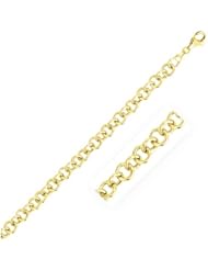 9.0 mm 14K Yellow Gold Link Charm Bracelet