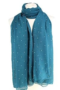 Beautiful Teal Green Stone Studded Large Oversized Maxi Soft Shawl Scarf Hijab Sarong Wrap