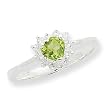 Sterling Silver Peridot Heart Ring