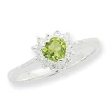 Sterling Silver Peridot Heart Ring