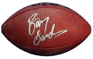 Barry Sanders Signed Official NFL Duke Football