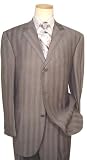 Extrema by Zanetti Grey with White Pinstripes 140'S Italian Wool Wideleg Suit